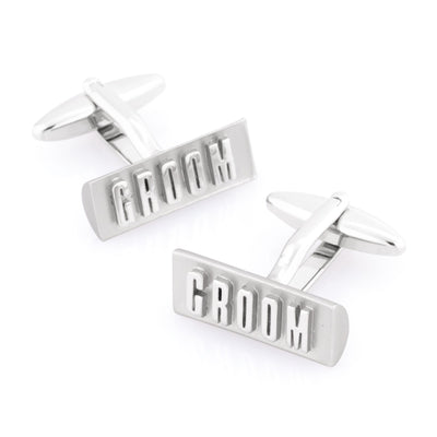 Groom Raised Lettering Wedding Cufflinks