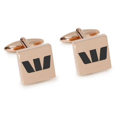 Your Logo Here Engraved Cufflinks in Rose Gold