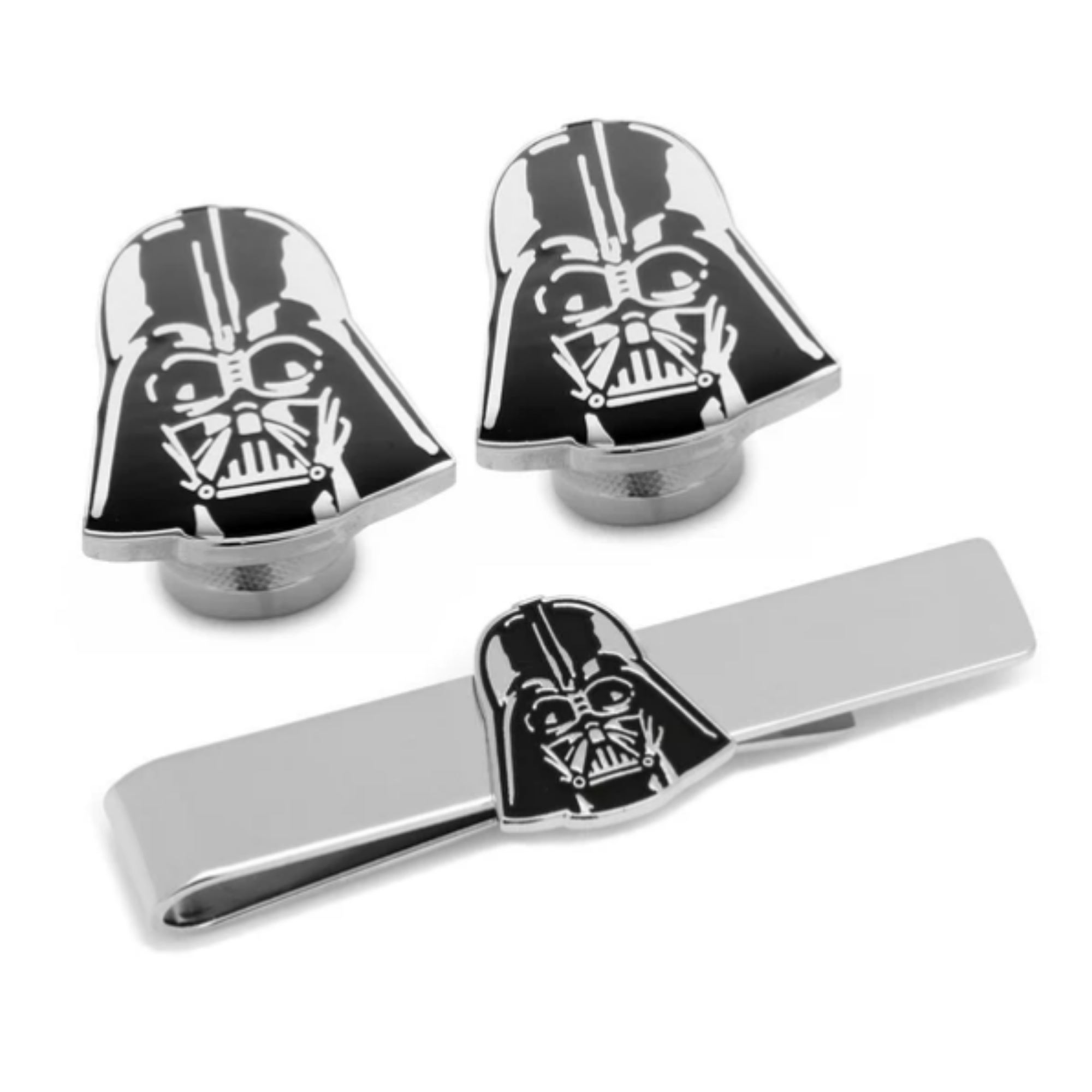 Darth Vader Matte Black Cufflinks and Tie Bar Gift Set