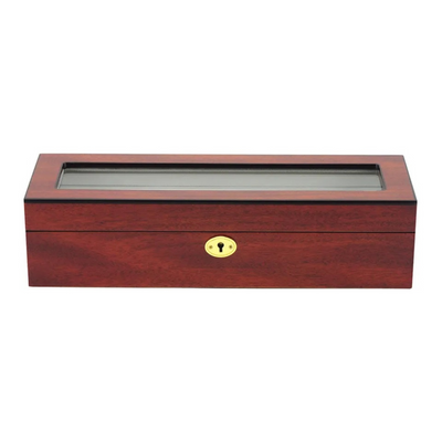 6 Slots Wooden Watch box with glass window