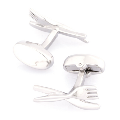 Knife and Fork Cufflinks Silver