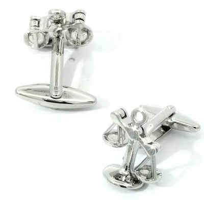 Moving Scales of Justice Silver Cufflinks