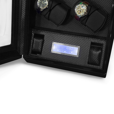 Kosciuszko Watch Winder Box for 12 + 2 Watches in Black