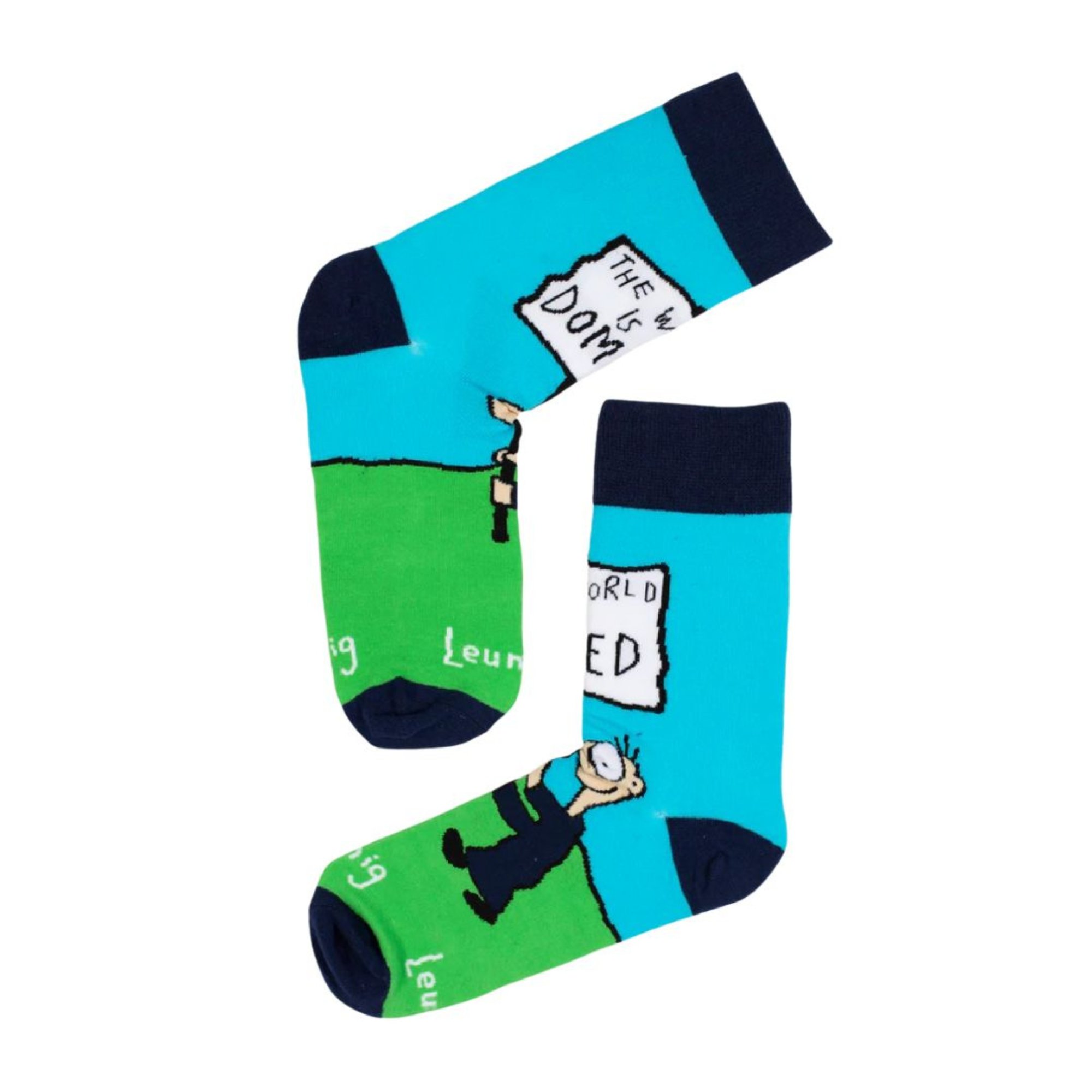 Leunig Domed Socks Blue