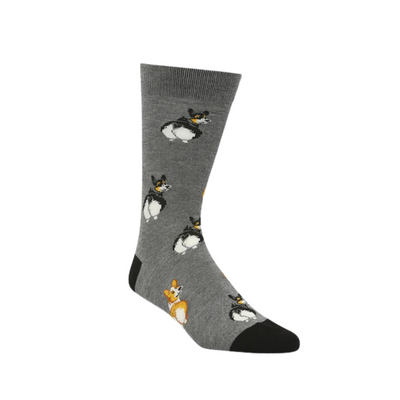 Mens Corgi Love Bamboo Sock