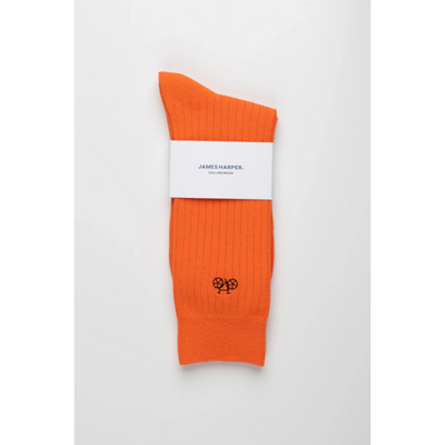 Orange Ribbed Socks