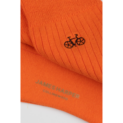 Orange Ribbed Socks