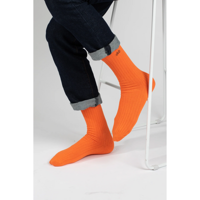 Orange Ribbed Socks