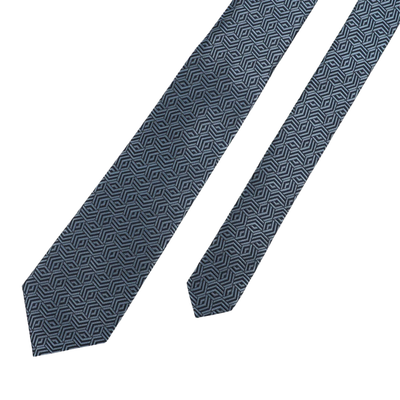 Dusty Blue Silk Geo Tie