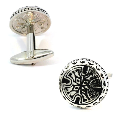 Glenarvon Cufflinks: Round Gothic style