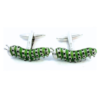 Green Caterpillar Cufflinks