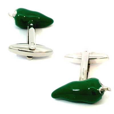 Hot Green Chili Peppers Cufflinks