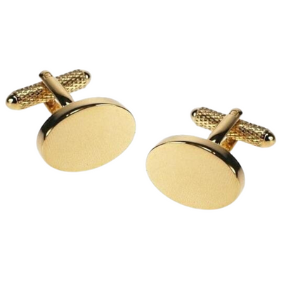 Plain Oval Gilt Engravable Cufflinks