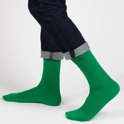 Green Ribbed Socks