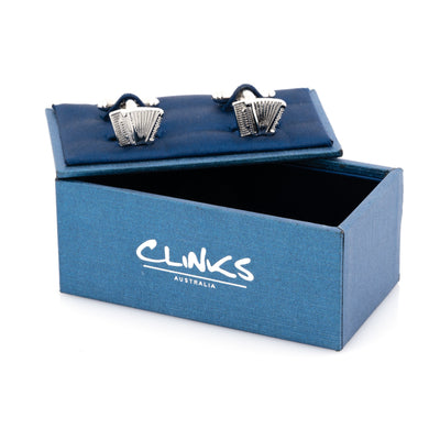 Silver Accordion Cufflinks