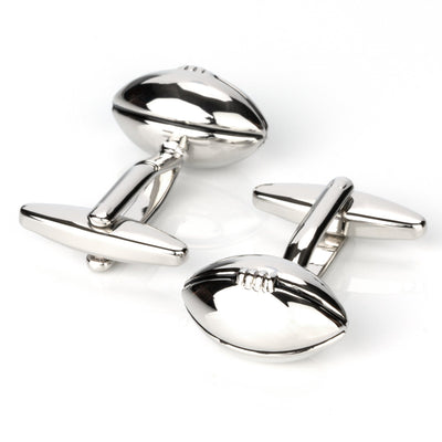 Footy / Rugby Silver Football Cufflinks