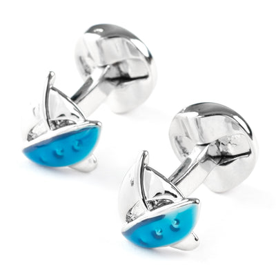 Blue/Silver Sailing Ship Cufflinks, Novelty Cufflinks, CL6415, Mens Cufflinks, Cufflinks, Cuffed, Clinks, Clinks Australia