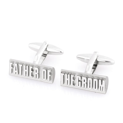 Father of the Groom Raised Lettering Wedding Cufflinks