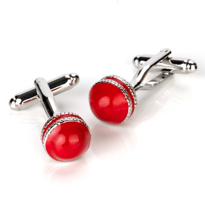 Red Cricket Ball Cufflinks