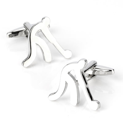 Field Hockey Silhouette Cufflinks Silver