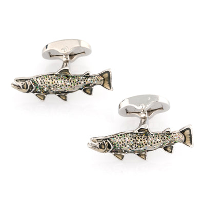 Sparkle Scaled Rainbow Trout Fish Cufflinks