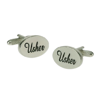 Usher Script Wedding Cufflinks