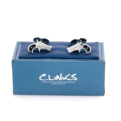 Silver Hand Gun Cufflinks