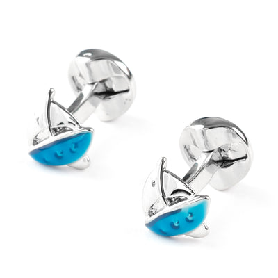 Blue/Silver Sailing Ship Cufflinks, Novelty Cufflinks, CL6415, Mens Cufflinks, Cufflinks, Cuffed, Clinks, Clinks Australia