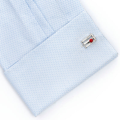 Cricket Wicket and Red Ball Cufflinks