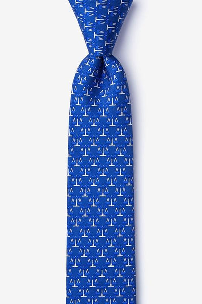 Scales Of Justice Skinny Tie in Blue