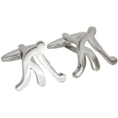 Field Hockey Silhouette Cufflinks Silver