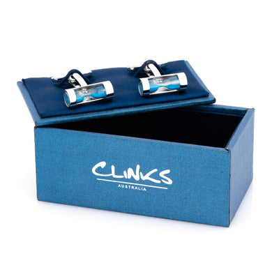 Blue Sand-Timer Hourglass Cufflinks