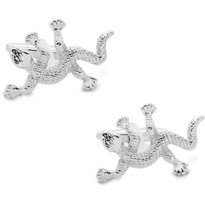 Silver Gecko Lizard Cufflinks