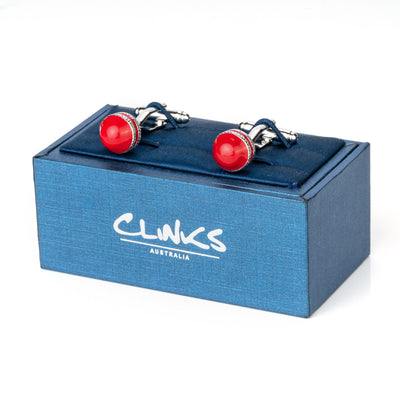 Red Cricket Ball Cufflinks