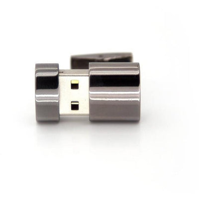 Working USB Cufflinks 32Gb Oval Flash Drive in Gunmetal